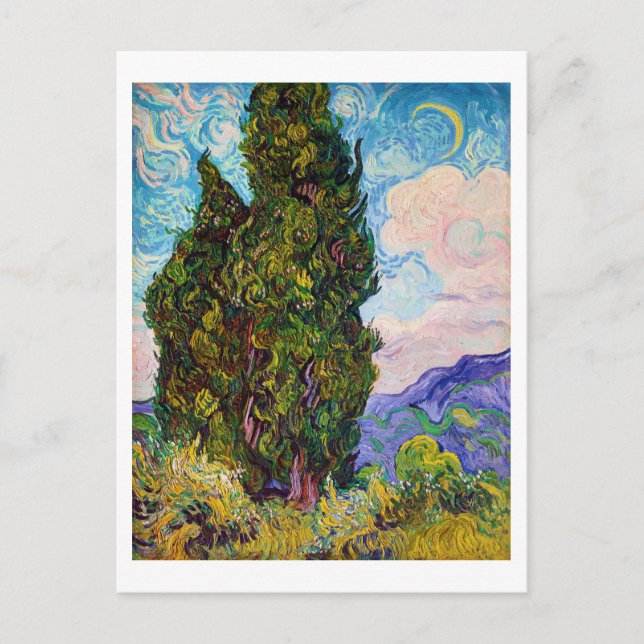 Cypresses, Van Gogh Postcard (Front)