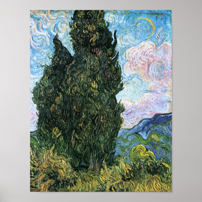 Cypresses, Vincent van Gogh Fine Art Poster (Front)