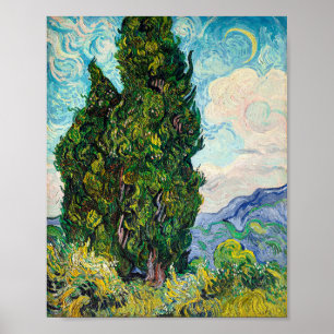 Cypresses Vincent van Gogh Painting Poster