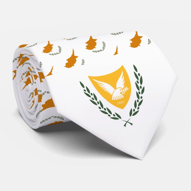 Cypriot Flag & Coat of Arms, Flag of Cyprus Tie (Rolled)