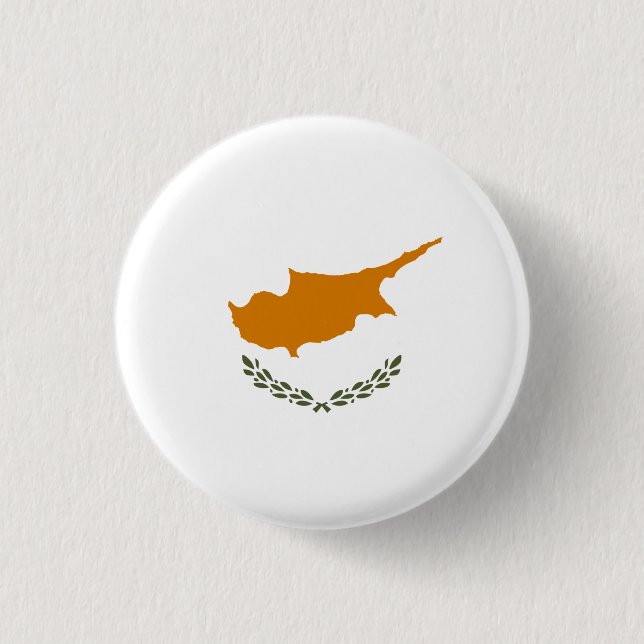 Cypriot Flag, Flag of Cyprus 3 Cm Round Badge (Front)