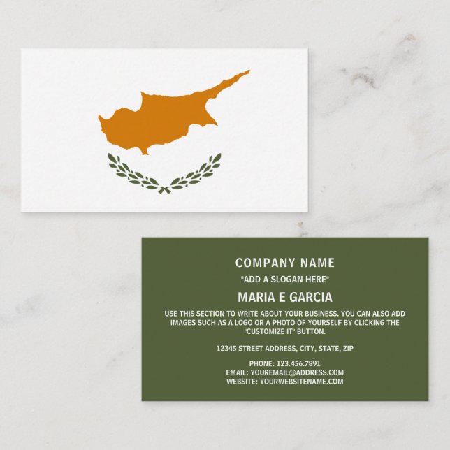 Cypriot Flag, Flag of Cyprus Business Card (Front/Back)