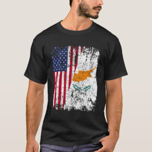 Cypriot Roots Half American Flag Usa Cyprus Flag T-Shirt