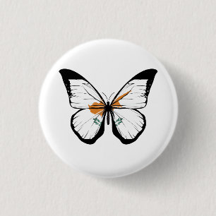 Cyprus Butterfly Flag 3 Cm Round Badge