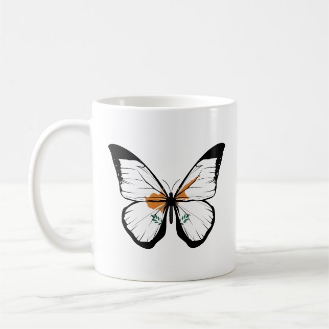 Cyprus Butterfly Flag Coffee Mug (Left)