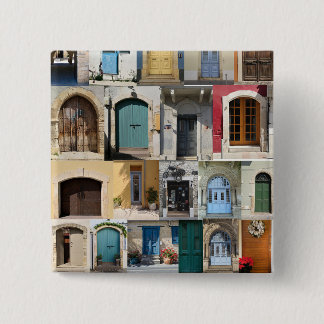 Cyprus colourful doors magnet 15 cm square badge