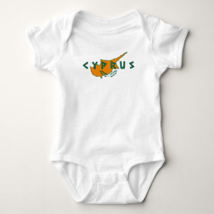 cyprus country map flag travel symbol nation  baby bodysuit
