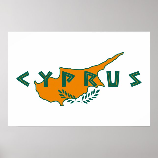 cyprus country map flag travel symbol nation  poster (Front)