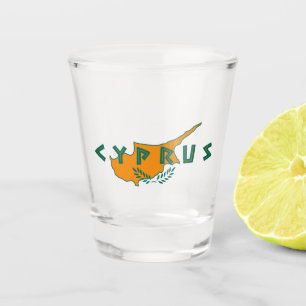 cyprus country map flag travel symbol nation shot glass