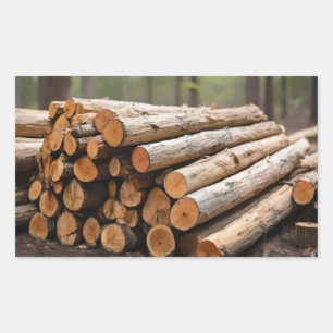 Cyprus firewood pile rectangular sticker