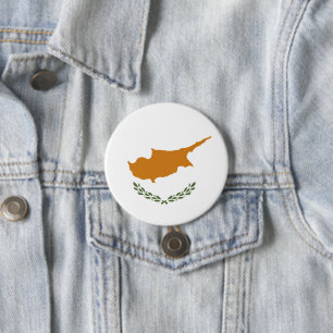 Cyprus flag 7.5 cm round badge