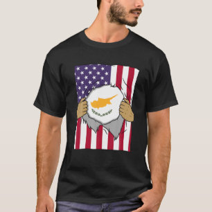 Cyprus Flag Blood Inside Me Home Pride Cypriot Ame T-Shirt