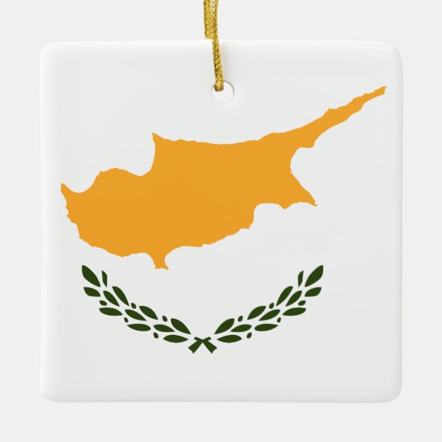 Cyprus Flag Ceramic Ornament (Front)