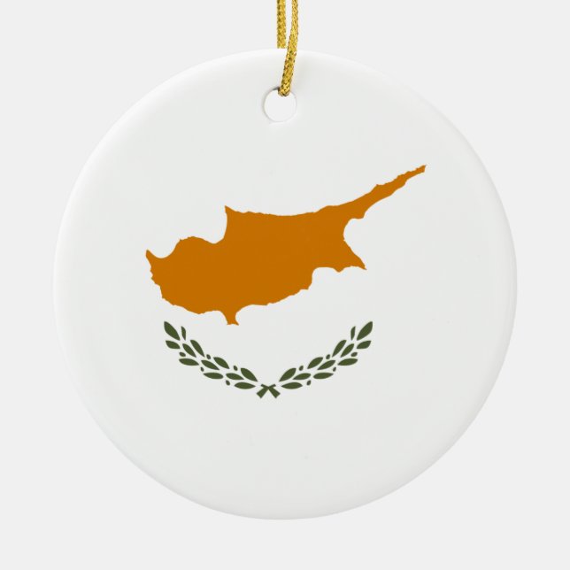 Cyprus flag Ceramic Ornament (Front)