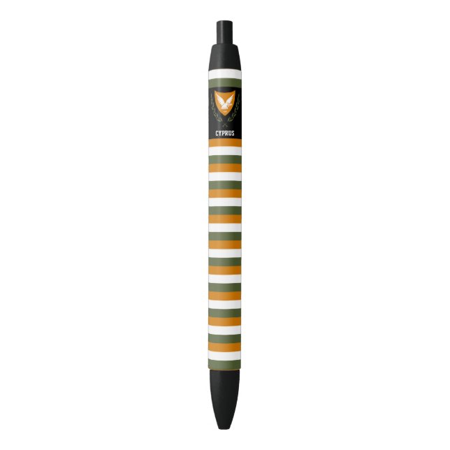 Cyprus Flag Cute Patriotic Black Ink Pen (Front Vertical)