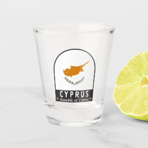 Cyprus Flag Emblem Distressed Vintage Shot Glass