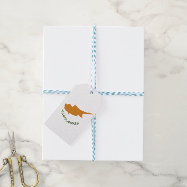 Cyprus flag gift tags (With Twine)