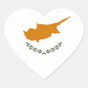 Cyprus Flag Heart Sticker