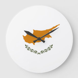Cyprus Flag Large Clock