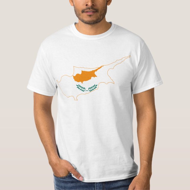 Cyprus Flag map CY T-Shirt (Front)