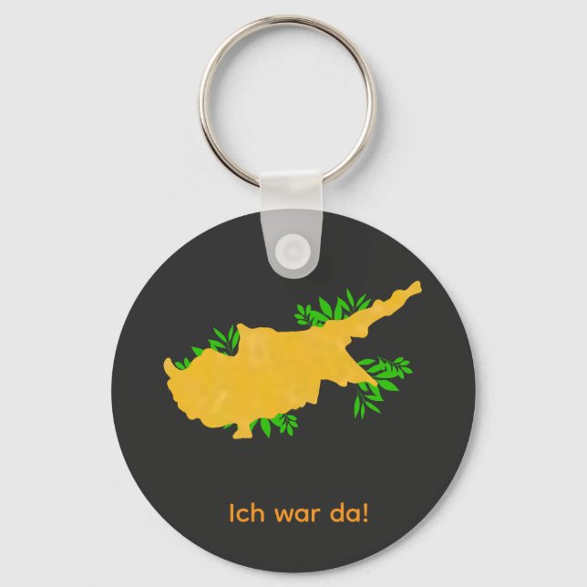 Cyprus - Flag Map - zypern travel  Key Ring (Front)