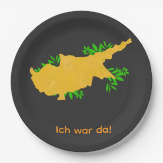 Cyprus - Flag Map - zypern travel Paper Plate