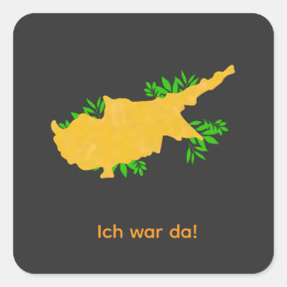 Cyprus - Flag Map - zypern travel Square Sticker