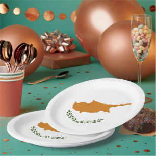 Cyprus flag paper plate