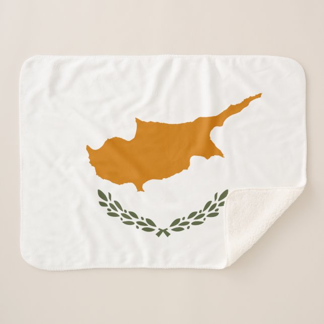 Cyprus Flag Sherpa Blanket (Front (Horizontal))