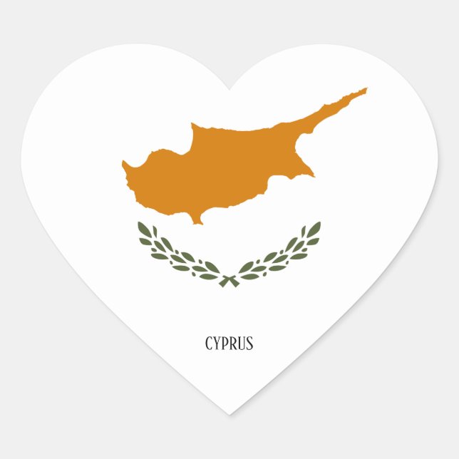 Cyprus Flag Splendid Patriotic Heart Sticker (Front)