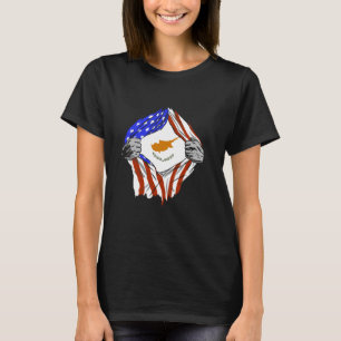 Cyprus Flag USA America Chest Cypriot Pride Cyprio T-Shirt