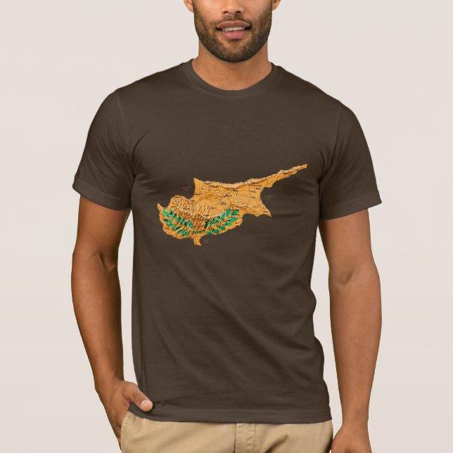 Cyprus Flagcolor Map T-Shirt (Front)