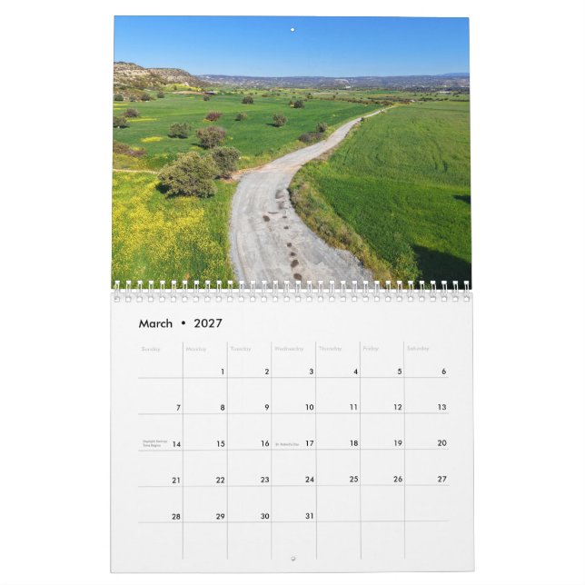 Cyprus from above Calendar (Mar 2027)