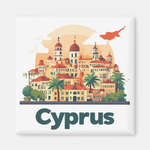 Cyprus Island Travel Design 🗺️ Magnet