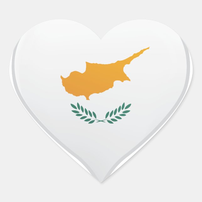 Cyprus love flag pride heart sticker (Front)