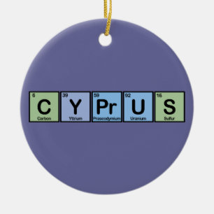 Cyprus made of Elements Ceramic Tree Decoration