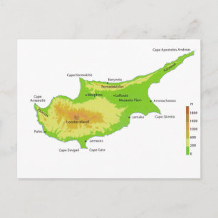 Cyprus map postcard