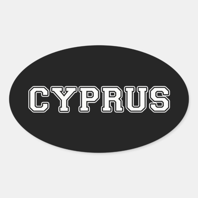 Cyprus Oval Sticker (Front)