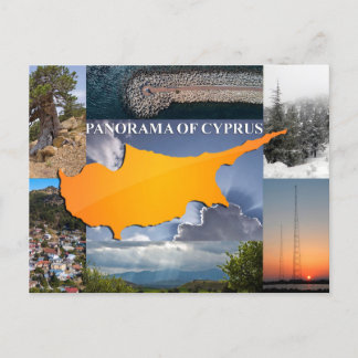 Cyprus postcard panorama island sunset tree mounta