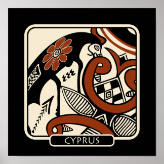 cyprus pottery shard poster