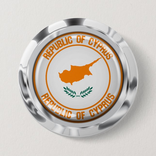 Cyprus Round Emblem 7.5 Cm Round Badge (Front)
