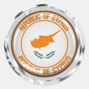 Cyprus Round Emblem Classic Round Sticker