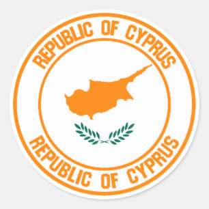 Cyprus Round Emblem Classic Round Sticker