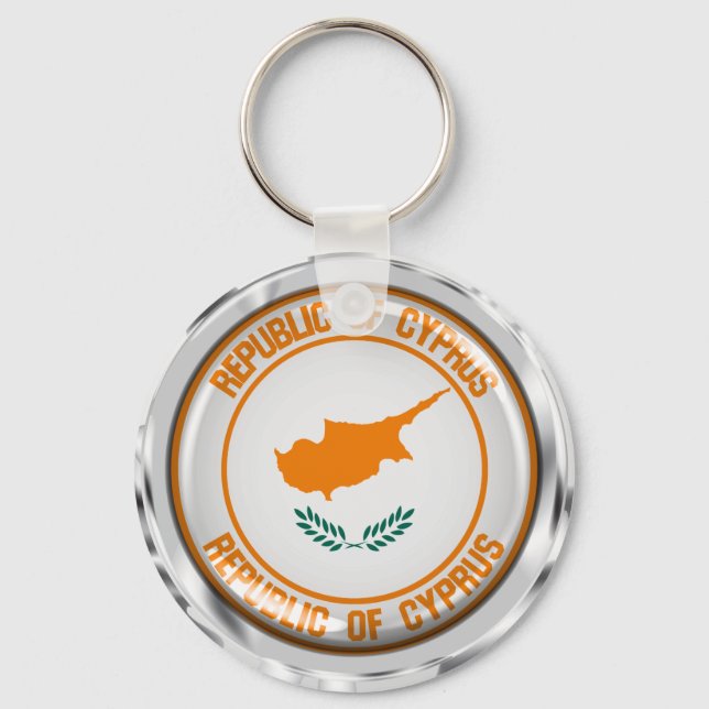 Cyprus Round Emblem Key Ring (Front)