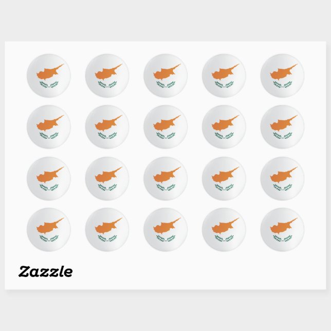 Cyprus  Round Icon Flag Classic Round Sticker (Sheet)