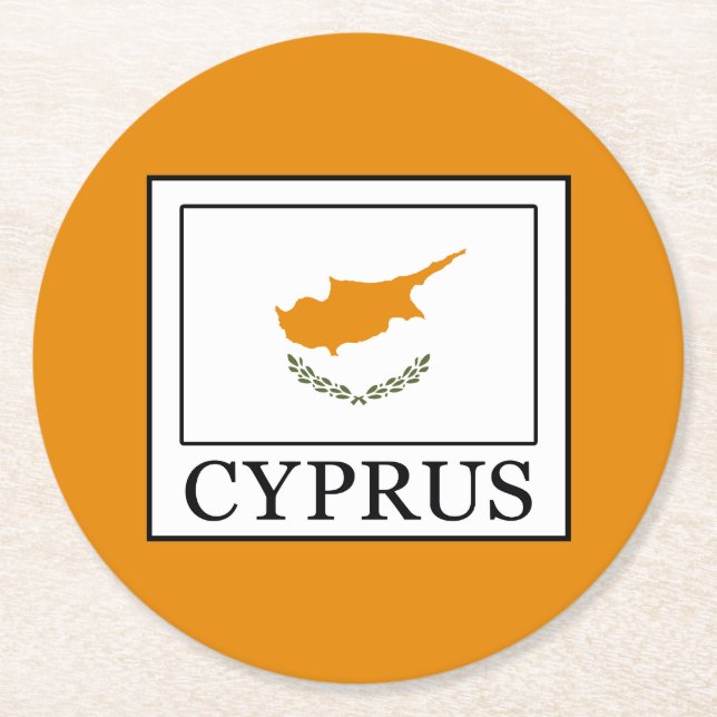 Cyprus Round Paper Coaster (Front)
