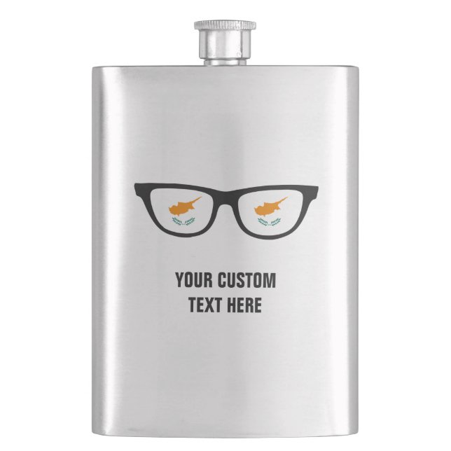 Cyprus Shades custom flask (Front)