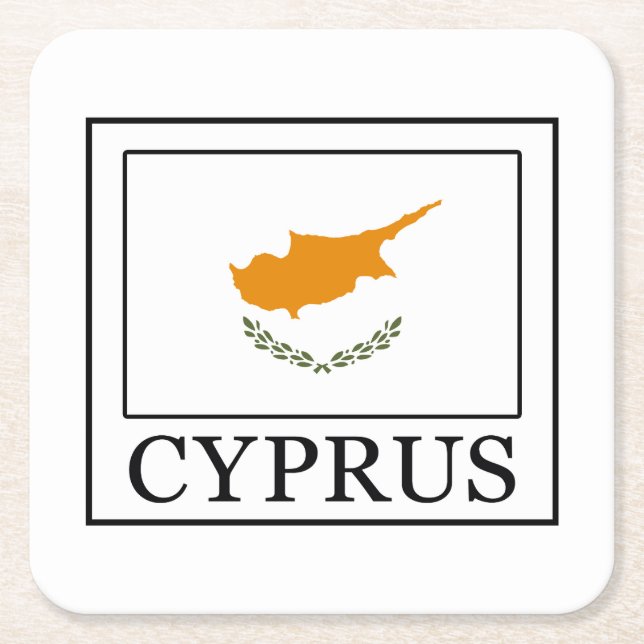 Cyprus Square Paper Coaster (Front)