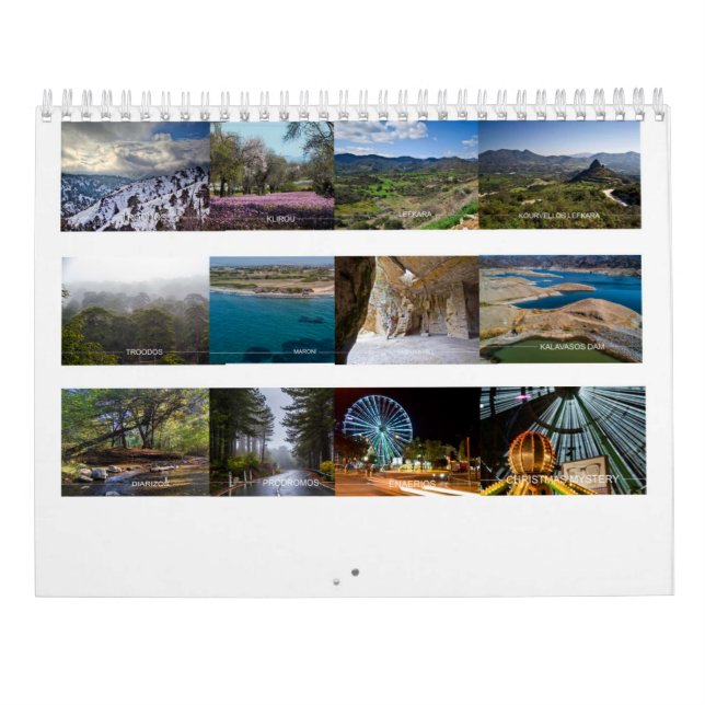 Cyprus Two Page MediumCalendar, White Calendar (Back)