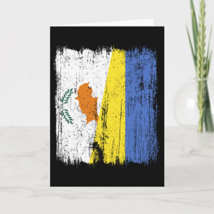 Cyprus Ukraine Half Flag Cypriot Ukrainian Heritag Card